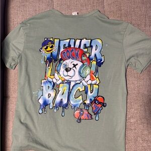 SHEIN Never Back Down Dog T-Shirt - Green